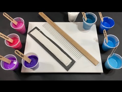 Acrylic Pouring: Experimental Giant Comb Swipe using Silicone Oil- Unique Fluid Art