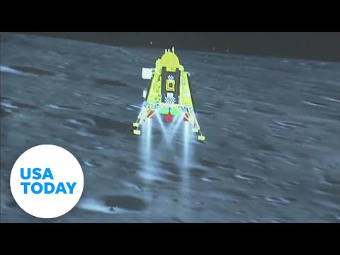 India lands on the moon, cheers erupt as Chandrayaan-3 touches down | USA TODAY