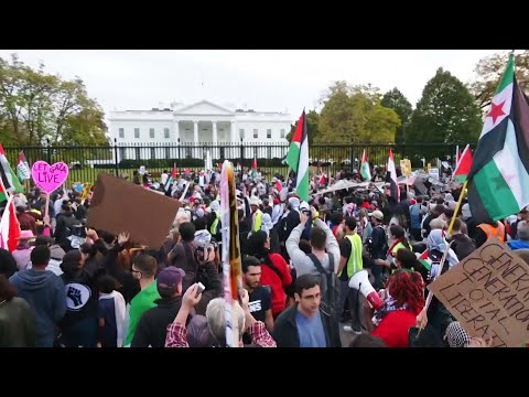 Massive Pro-Palestine Protest Held Outside White House