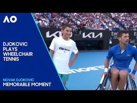 Novak Djokovic Plays Wheelchair Tennis with Mini Novak! | Australian Open 2024