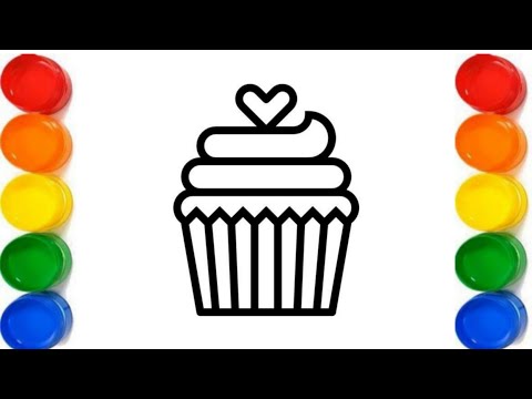 Cute Cupcake🧁 Drawing,painting and coloring for kids|Toddler|