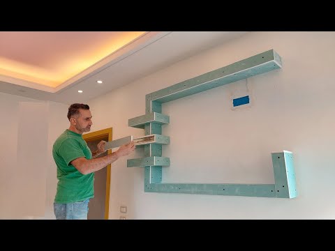 The easiest way to make a beautiful and simple plasterboard TV decoration