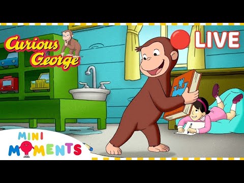 LIVE 🔴 George Goes To School 📚 | Non-stop Curious George! 🐵 | Curious George | Mini Moments