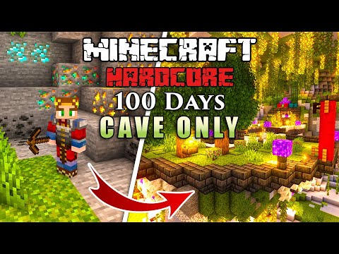 I Survived 100 Days IN A CAVE ONLY WORLD in Minecraft Hardcore!