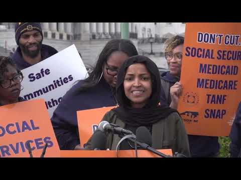 Representative Ilhan Omar joins SPACEs in Action at the Hands Off Don't Cut Rally at the US Capitol