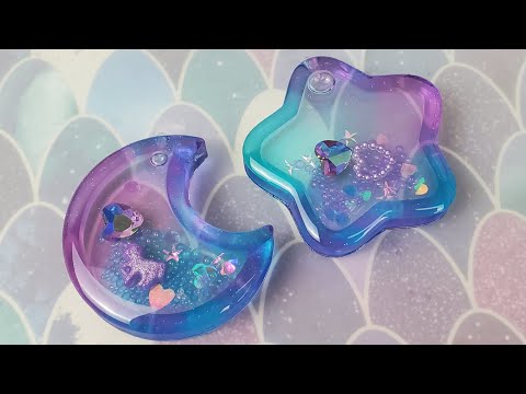 Watch Me Resin #17: Translucent Blue and Purple Resin Shaker Charms