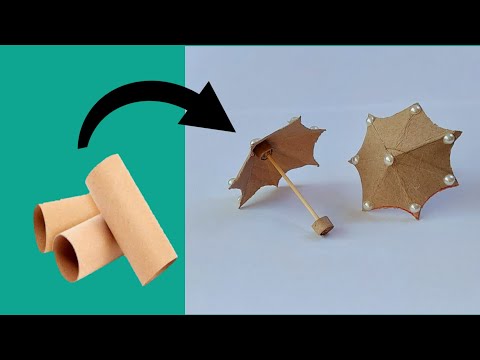 ideas bonitas de  reciclaje sombrilla con rollos de papel higi&eacute;nico/umbrella with toilet paper rolls