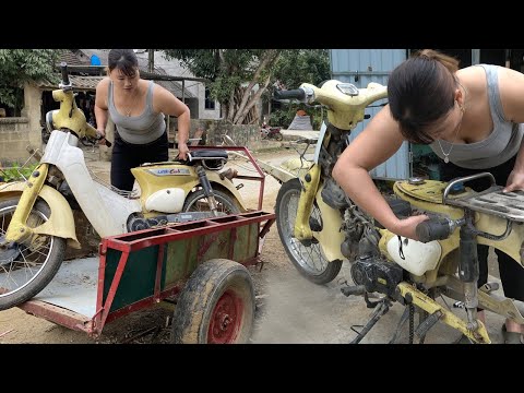 Repair Moto Cub. Complete Restoration Motorbikes Of Scrap. Moto Little Cub Japan  Blacksmith Girl