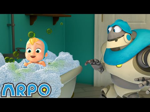 🫧🧼 Cuidado con las burbujas verdes 🛀🤖El Robot ARPO y el beb&eacute; 👶 Caricaturas y dibujos para ni&ntilde;os