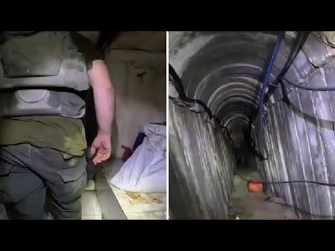 Le immagini del tunnel di Hamas sotto il campo profughi di Jabaliya, a Gaza