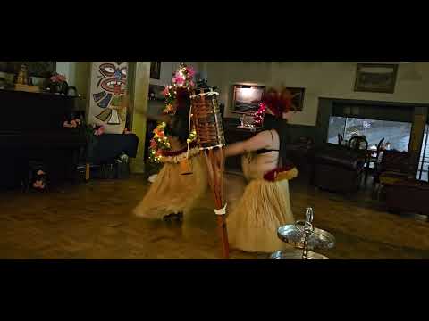 Two hula dancers at our Xmas Party