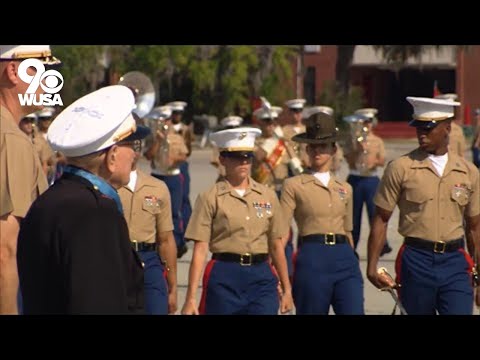 Last WWII Medal of Honor recipient watches his great-grandson graduate from boot camp