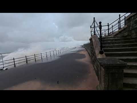 Storms. A walk along the sea front