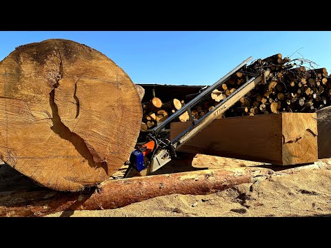 The easiest way to make a beam from a log