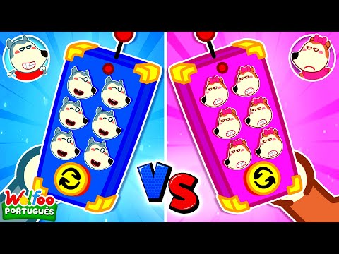 Rosa vs Azul Magia Controle Remoto! - Brincadeiras de irm&atilde;os com Wolfoo e Lucy | @wolfooemportugues