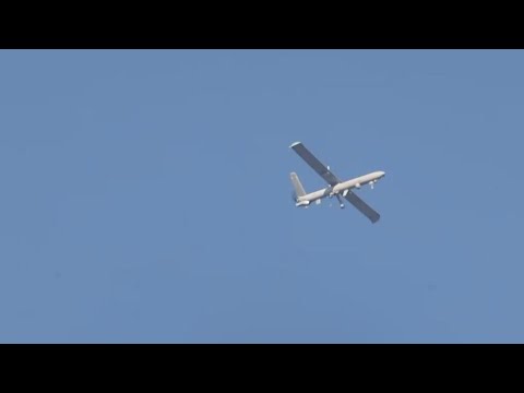 An Israeli drone flies over Rafah in the southern Gaza Strip | AFP