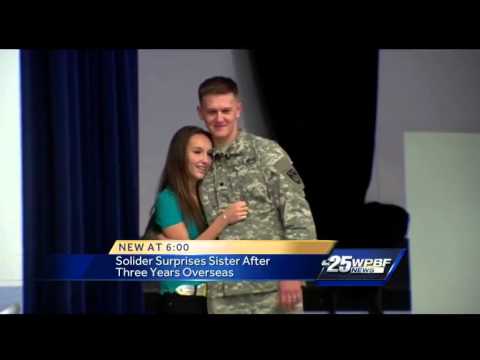 Local soldier surprises sister