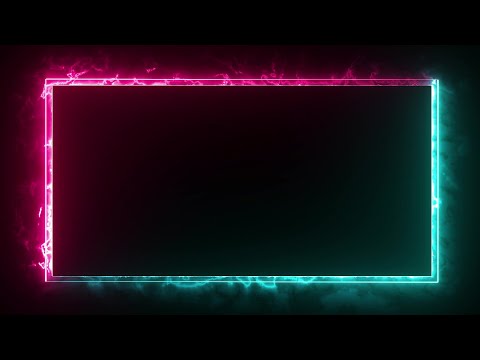 Glowing frame black screen | Neon light border | Frame template video background