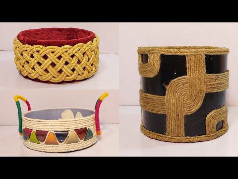 3 Different ideas of Rope Storage Basket | Diy Rope Basket | Diy Storage Organizer | Hamna Nadeem