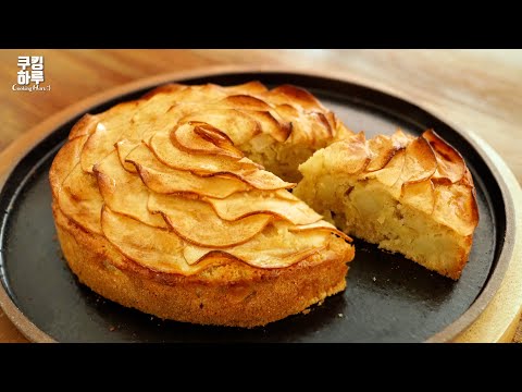 Apple Flower Cake!! Crispy Outside and Fluffy Soft Inside! Delicious Apple Cake. Apple Pie!