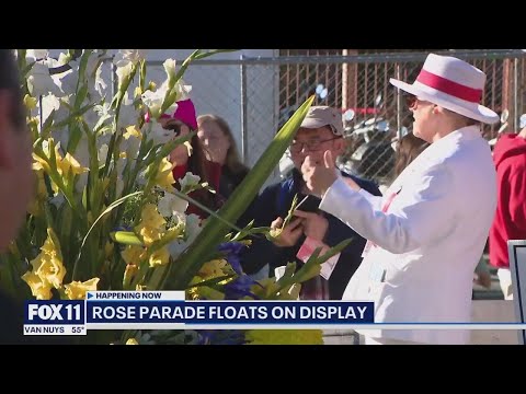 Rose Parade floats on display