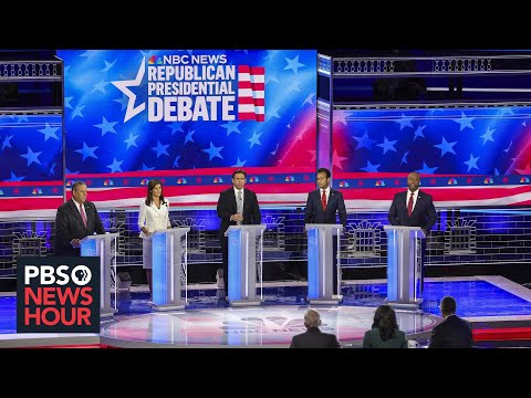 Republican presidential hopefuls make their case to voters but remain far behind Trump