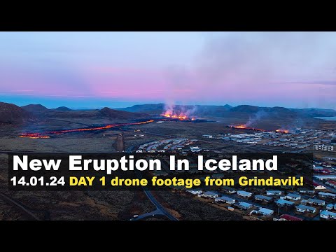 14.01.24 New volcano eruption in Iceland, devastating drone images