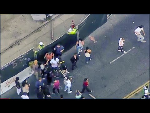 Construction Workers Turn Back Protesters in Downtown San Jose