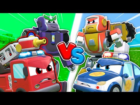 🔥Fire Truck Evil Twin vs Police Robot: Rescue Battle🚒 Fire Safety for Kids | Robofuse