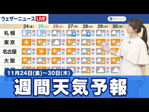 【週間天気】週末にかけて冬型の気圧配置が強まる/北日本で大雪のおそれ