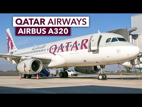 Qatar Airways A320 flying from King Abdulaziz intl. Jeddah to Hamad intl. Airport Qatar