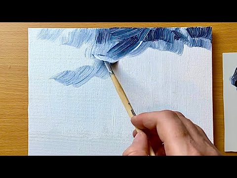 BEST Painting in 2023 / Winter in 2 Colors / Acrylic Painting