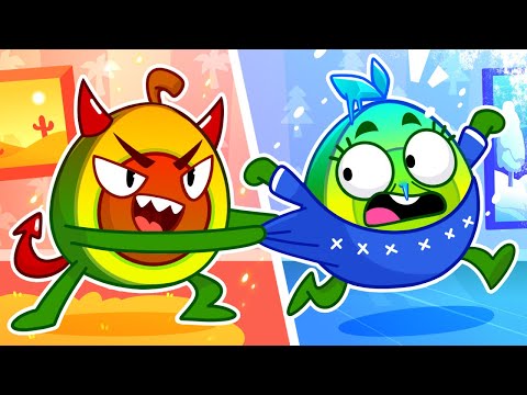 The Floor is Lava Game ❄️🔥 Hot vs Cold 🤩 || Best Kids Cartoon by Meet Penny 🥑💖