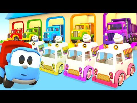 Car cartoons full episodes &amp; Street vehicles cartoon for kids - Leo the truck &amp; Helper cars for kids