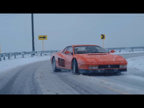 Ferrari Testarossa Drifting In The Snow -Last Christmas