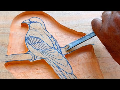 Mahogany wood making beautiful Bird