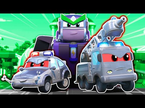 🤖B&ouml;ses Roboterteam VS Rettungsteam: Wer gewinnt? 🚨 Roboter &amp; Polizeiauto | Robofusion