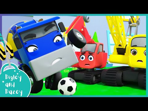 🚧 Dazey&rsquo;s School Soccer Showdown! 🚜 | Digley and Dazey | Kids Construction Truck Cartoons