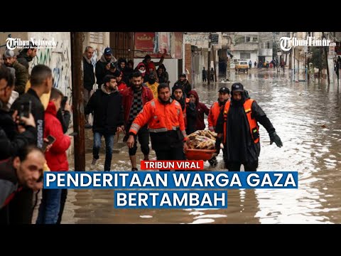 Hujan Deras Disertai Angin dan Banjir Buat Penderitaan Warga Palestina Bertambah