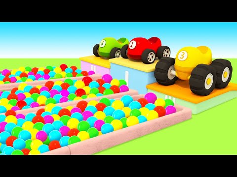 Car cartoons full episodes &amp; Street vehicles cartoon for kids. Ball pit &amp; Helper cars for kids.