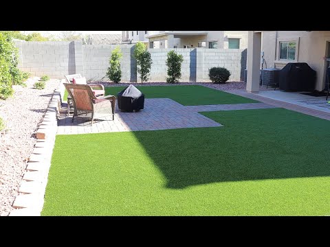 Pavers and Turf Installed in Arizona Back Yard