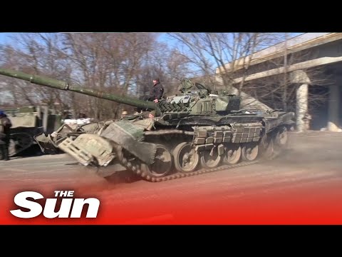 Ukrainian soldiers seize Russian tanks after 'taking down convoy'