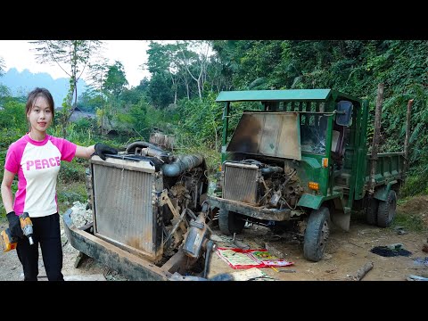 Restoration and maintenance of damaged cars. restore old tractor to new | blacksmith girl