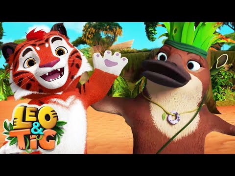 Leo and Tig 🦁 Split Earth 🐯 Best episodes 🦁 Funny Family Good Animated Cartoon for Kids