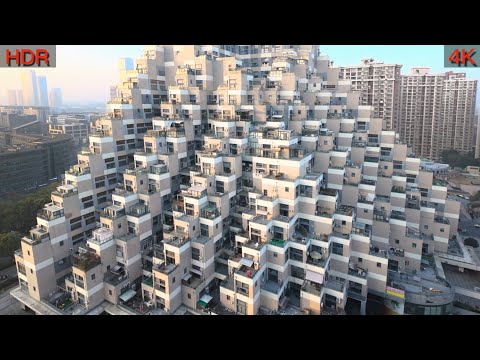 Experience China's Pyramid Apartments, Inside Like a Massive Maze.