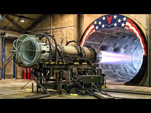 F-16 Jet Engine Test At Full Afterburner In The Hush House