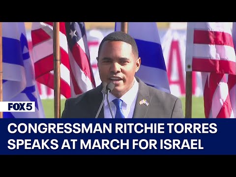 Congressman Ritchie Torres speaks at March for Israel rally in DC