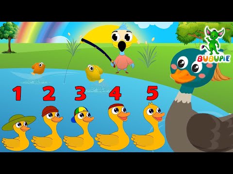 Five Little Ducks | Duck Song - Learn Counting | BUBUPiE