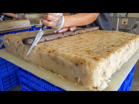 Radish Cake (Turnip cake) mass production, Traditional Taro Cake / 蘿蔔糕大量生產, 芋頭糕製作 - Taiwanese Food