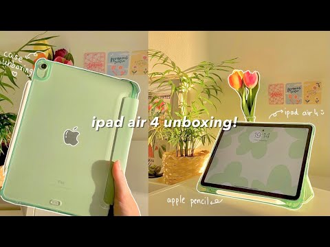 📦 ipad air 4 (green) unboxing | apple pencil 2 + accessories 🍵🌷